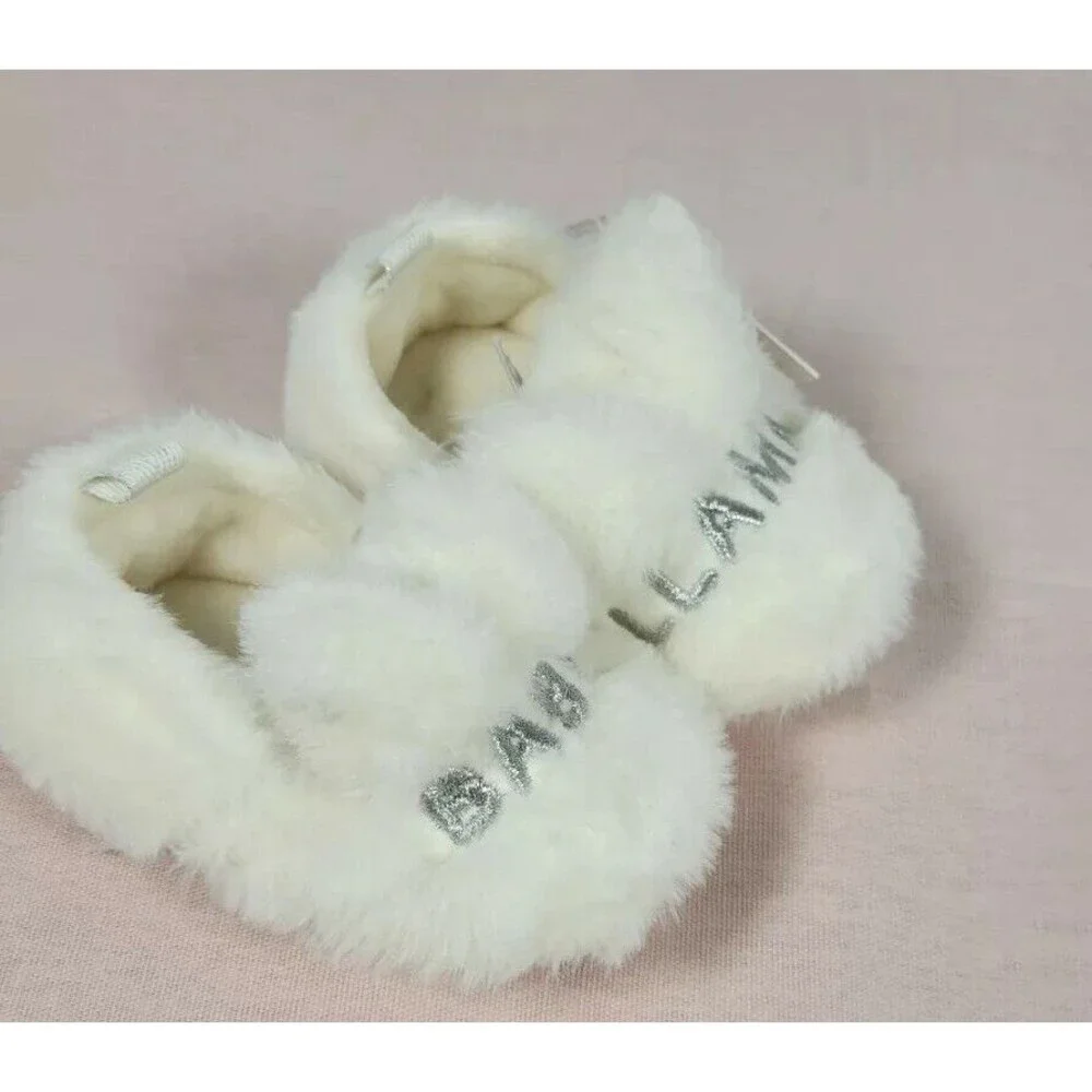 LC Lauren Conrad, Baby Llama Faux Fur Baby Infant Slippers 9-12 Months NEW